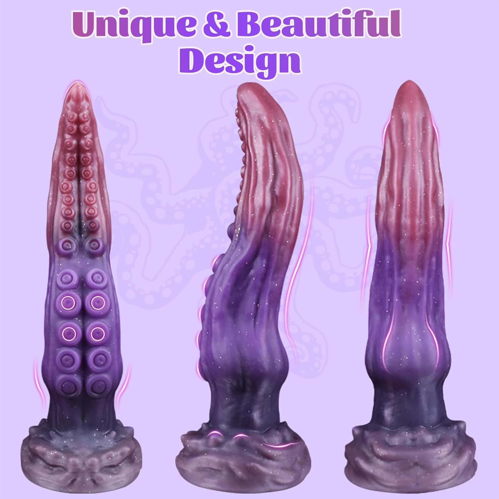 Pinke Purple Silicone Tentakel Dildos Saugnapf 25.4cm