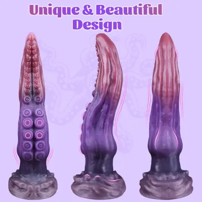 Pinke Purple Silicone Tentakel Dildos Saugnapf 25.4cm