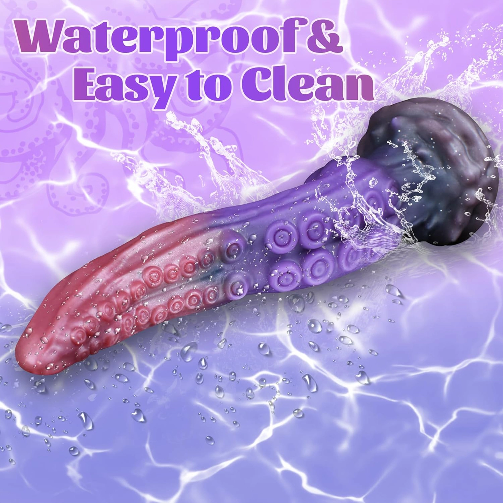Pinke Purple Silicone Tentakel Dildos Saugnapf 25.4cm