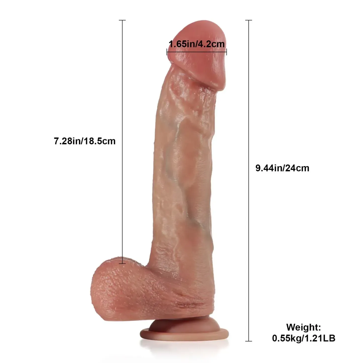 Realistic Beheizbarer Dildo Mit Vibration 24cm