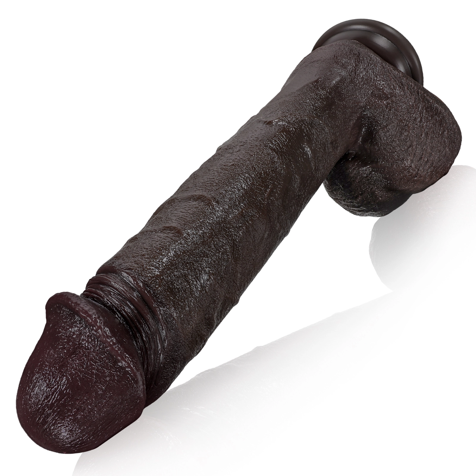 Realistic Schwarzer Long Anal Dildo Mit Vibration 28.7cm