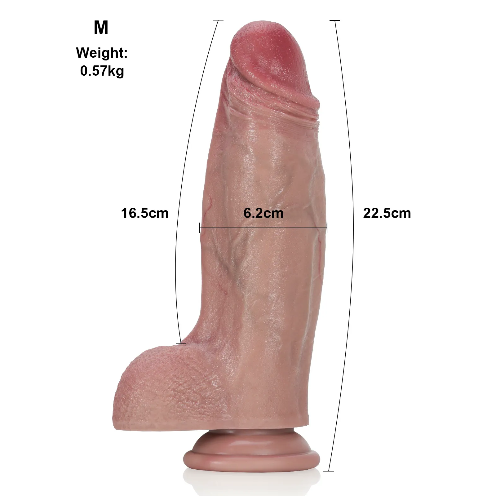 Realistische Dicker Saugnapf Dildos 22.5cm