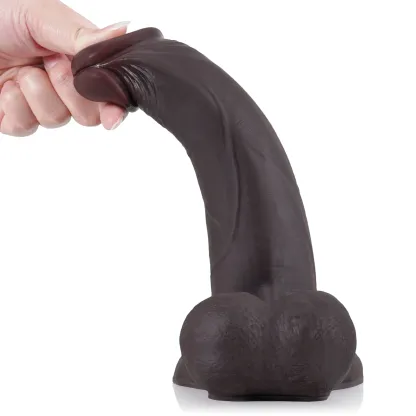 Schwarzer Silikon Für Saugnapf Dildo Mit Kugeln 24cm