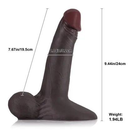 Schwarzer Silikon Für Saugnapf Dildo Mit Kugeln 24cm