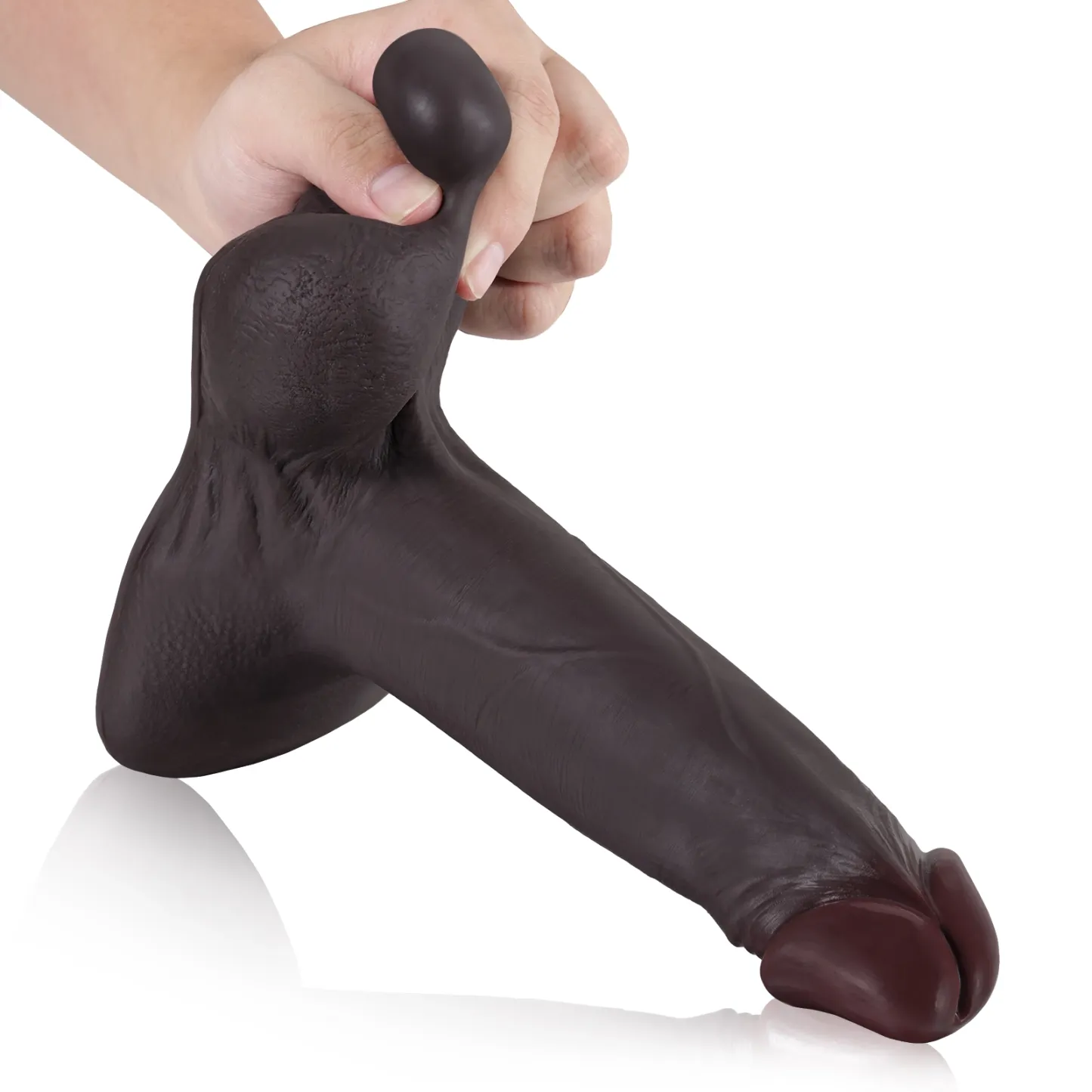 Schwarzer Silikon Für Saugnapf Dildo Mit Kugeln 24cm