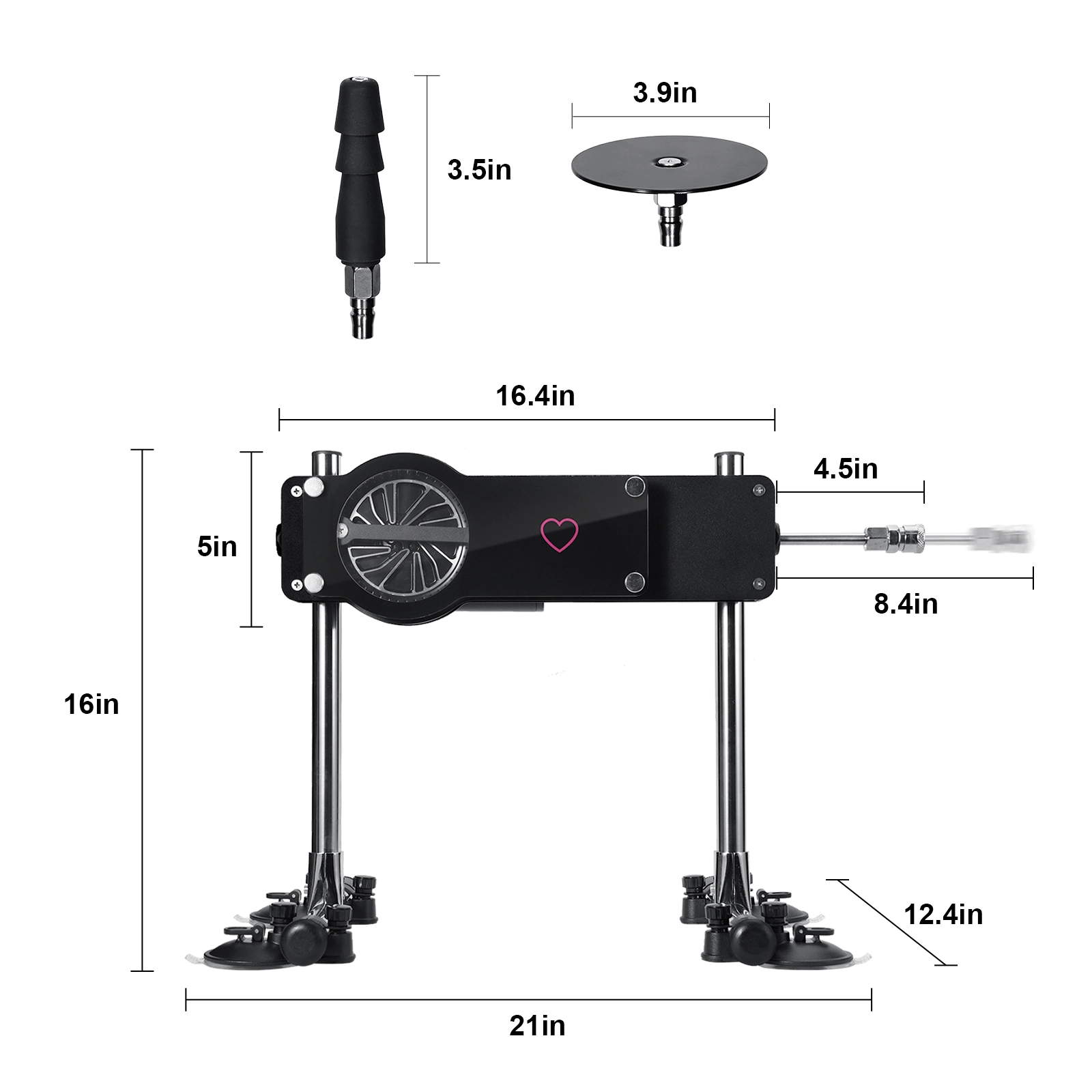Sexmaschine Doppelköpfig mit Winkel- und Höhenverstellung