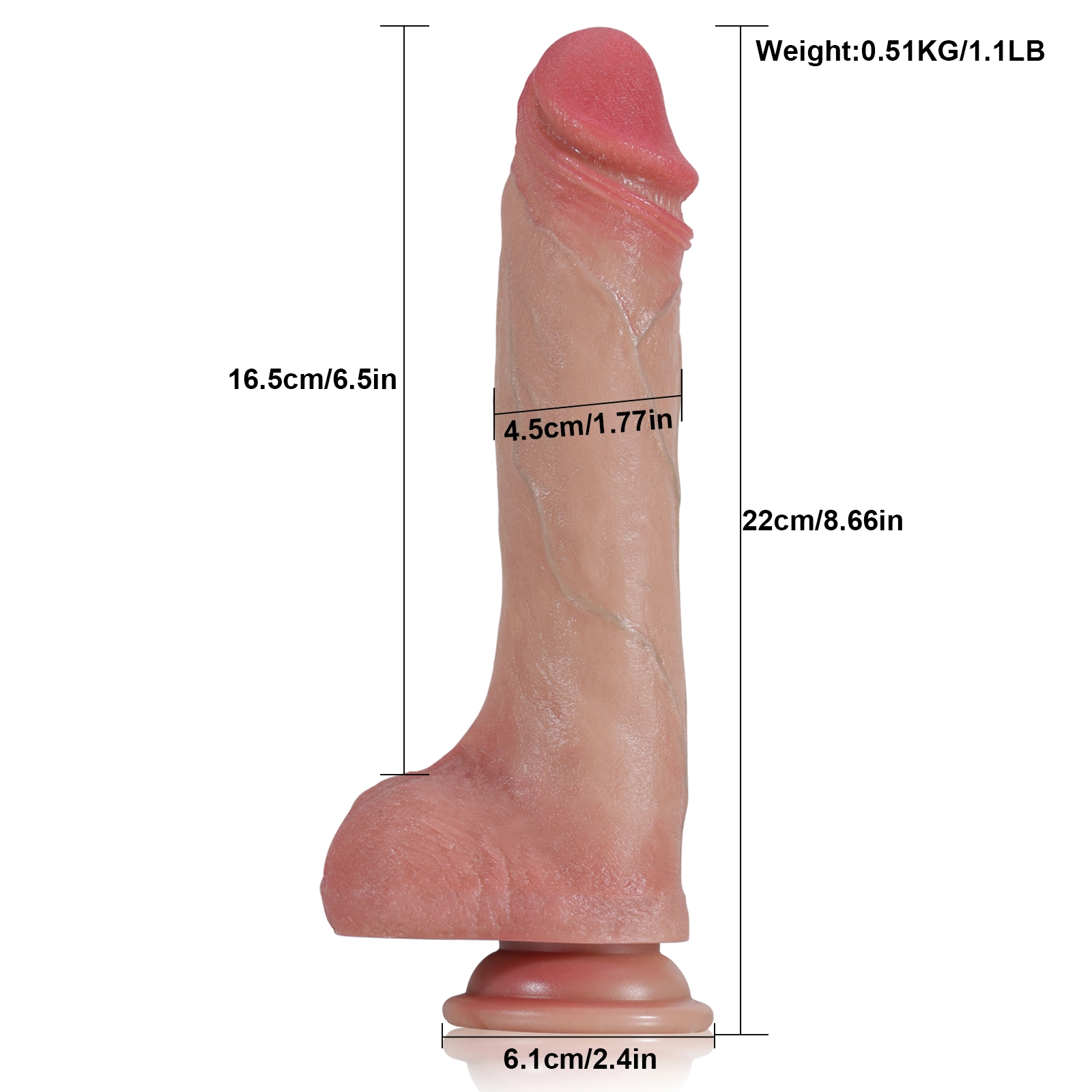 Silikon Für Saugnapf Vibrator Dildo 22cm