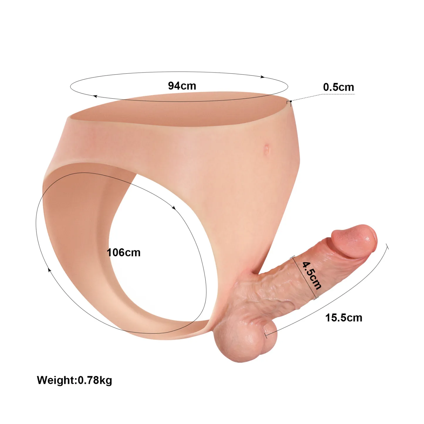 Silikon Umschnall Dildo Beweglich Kugeln