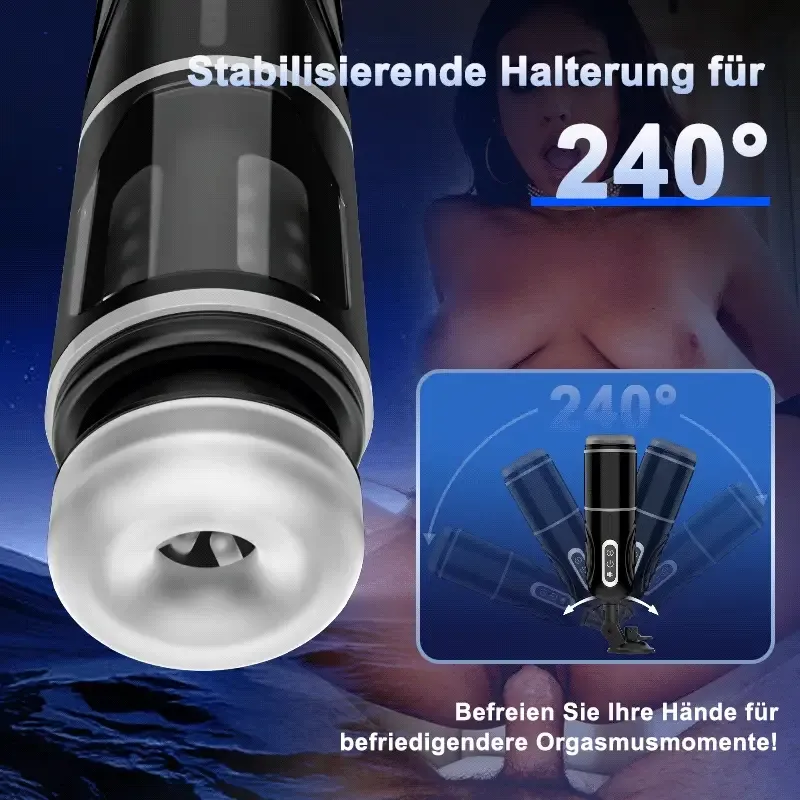 Stoß Rotations Männer Bester Masturbator mit Saugbasis