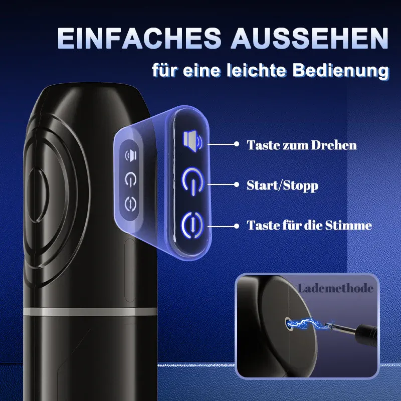 Stoß Rotations Männer Bester Masturbator mit Saugbasis