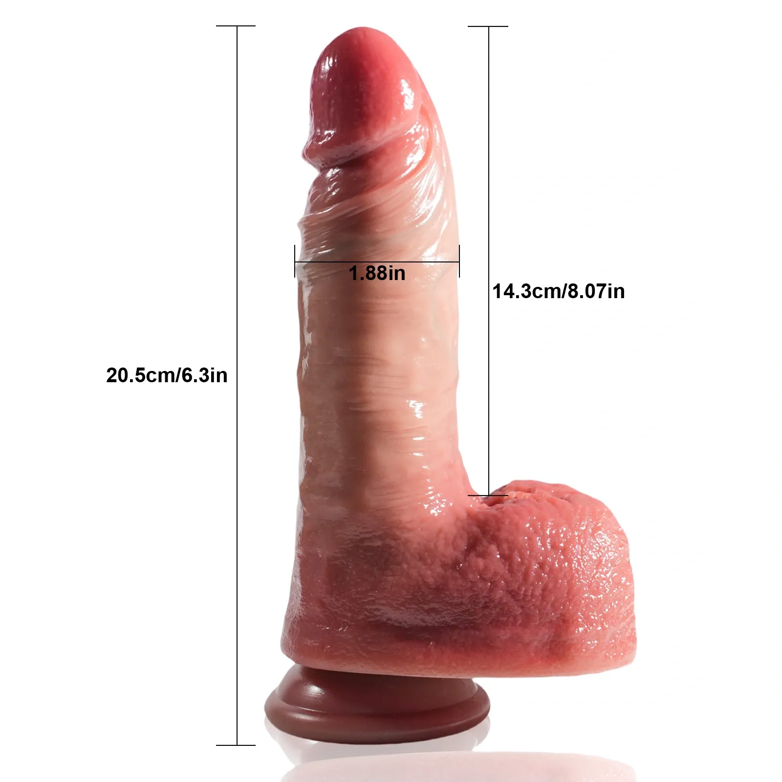 Stoßender Saugnapf Dildo Mit Vibration 20.5cm