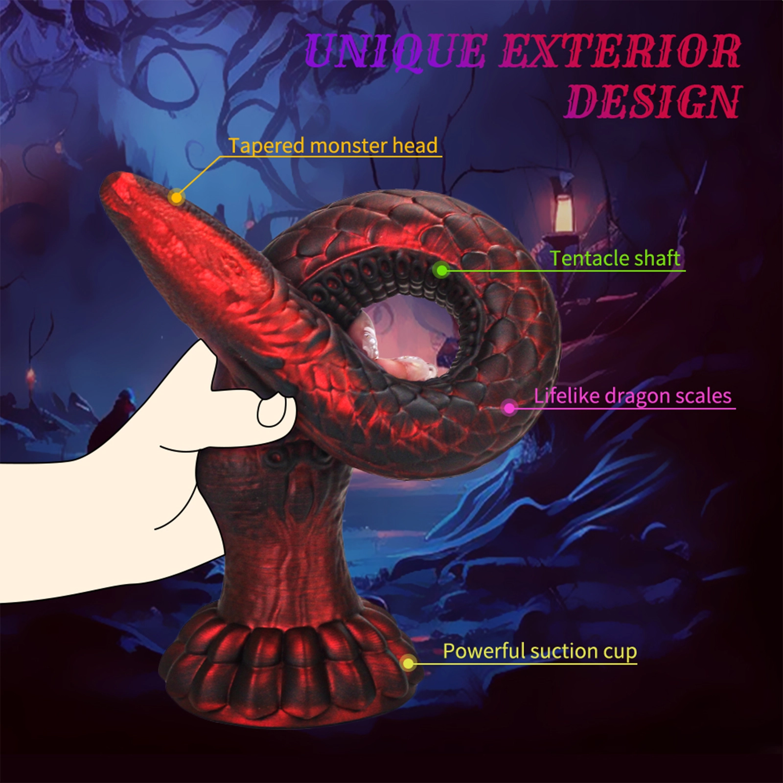 Super Soft Silikon Für Tentakel Monster Fantasie Dildo Mit Saugnapf 41.7cm