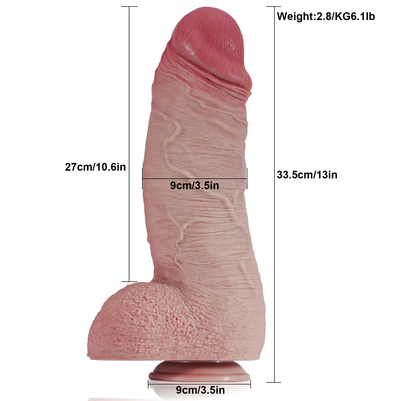 Thick Huge Realistische Lange Silikon Für Dildos Mit Saugfuß 33.5cm
