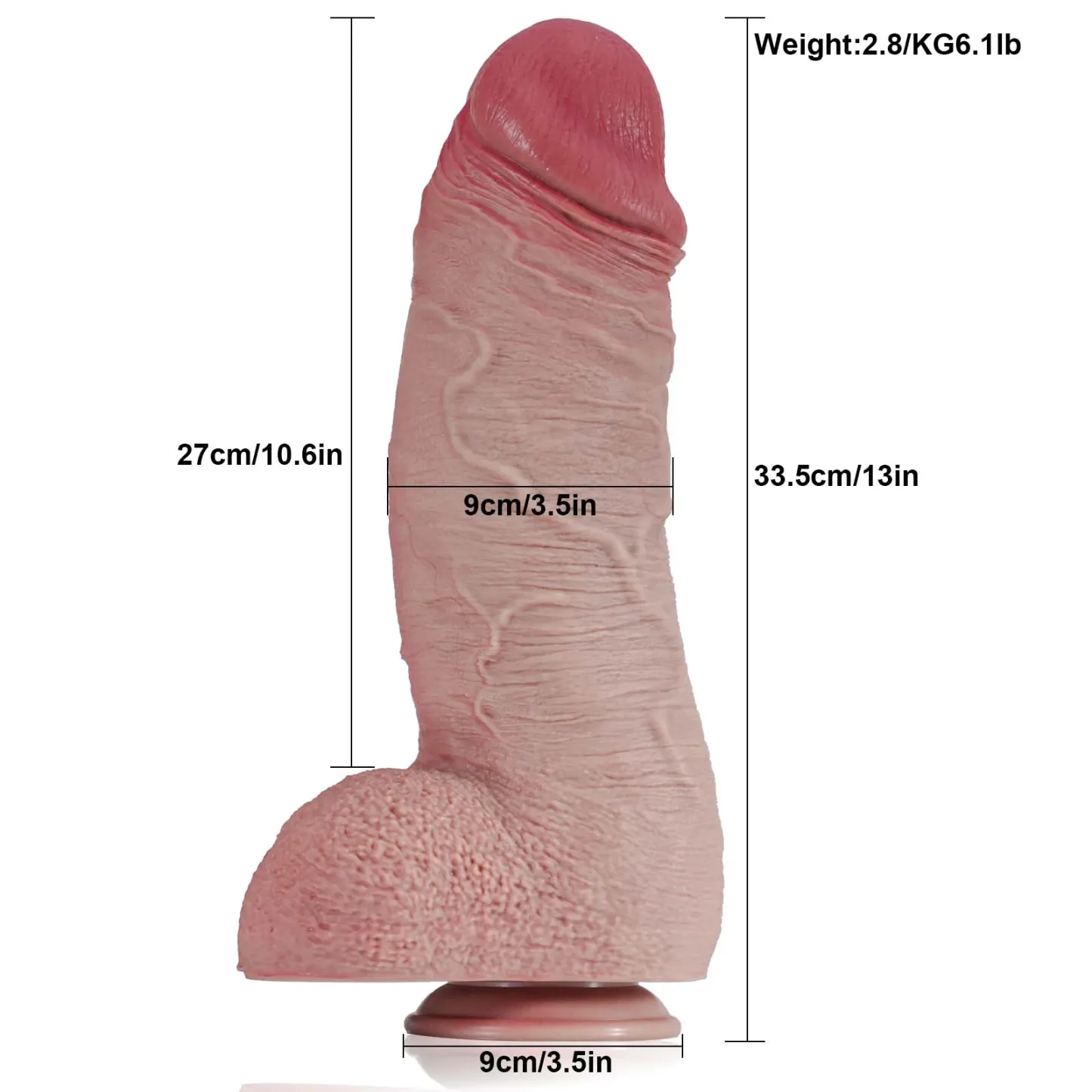 Thick Huge Realistische Lange Silikon Für Dildos Mit Saugfuß 33.5cm