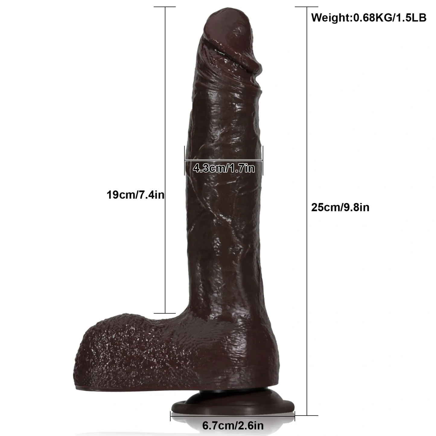 Vibrating Schwarze Silikon Für Dildos 25cm