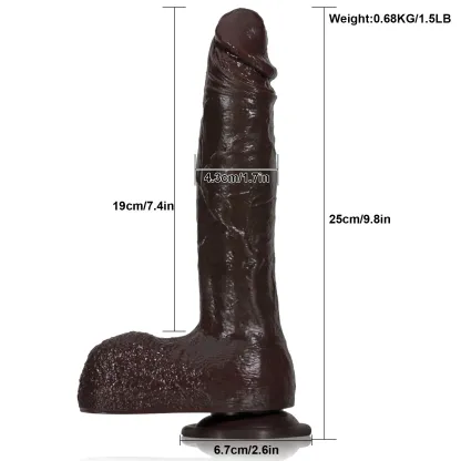 Vibrating Schwarze Silikon Für Dildos 25cm