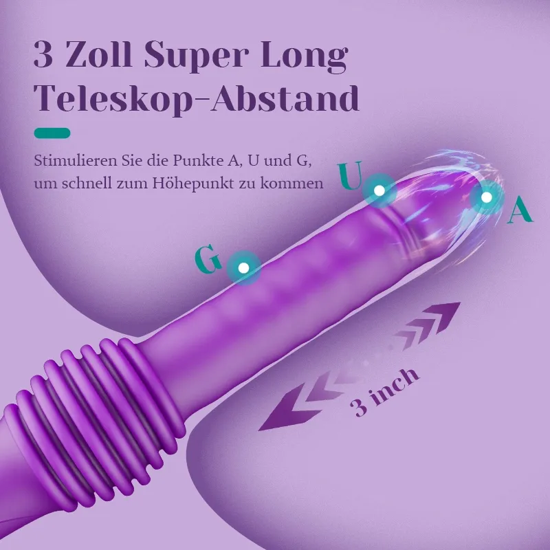 6-in-1 tragbare teleskopische Vibrations-Heizungs-Sexmaschine