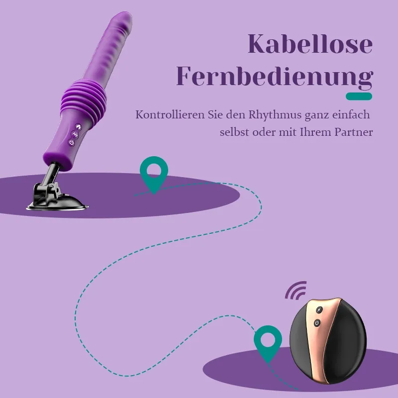 6-in-1 tragbare teleskopische Vibrations-Heizungs-Sexmaschine