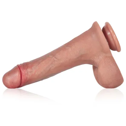 Vibrator Silicone Suction Cup Dildo Mit Stoßfunktion 22cm