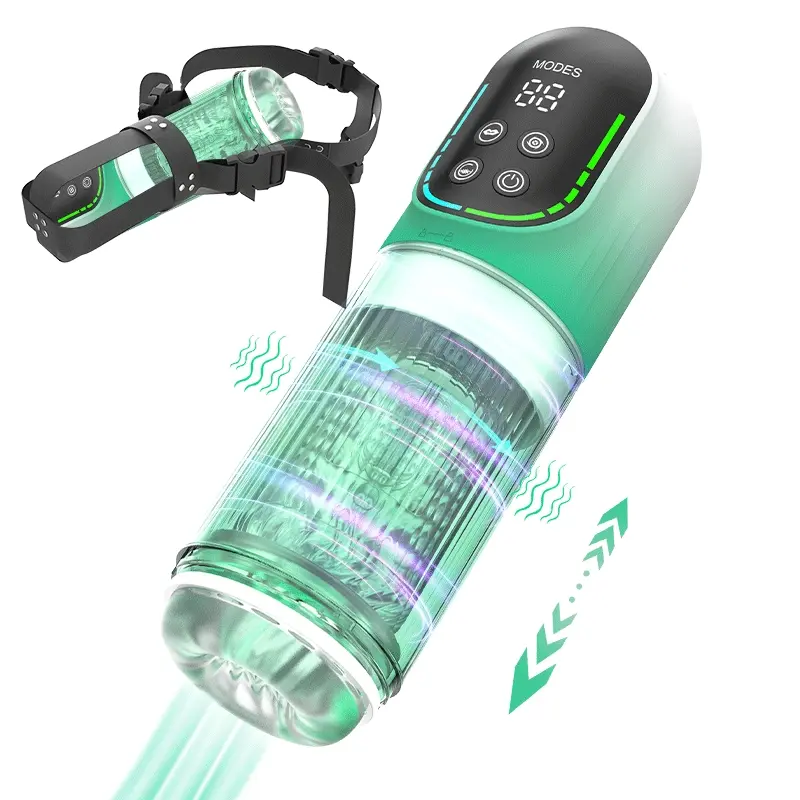 100% Vattentät Blowjob Machine med Sugande, Roternade Stötlägen och Vibrerande Funktion