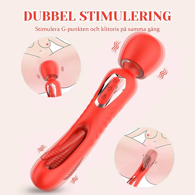 2 I 1 Kraftfull Vibration & Flaxande Trollstavsvibrator