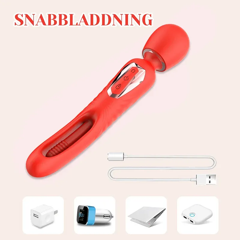 2 I 1 Kraftfull Vibration & Flaxande Trollstavsvibrator