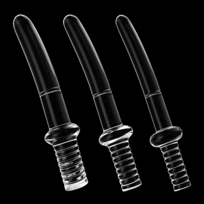 3-delat Set Transparent Dildo med Handtag