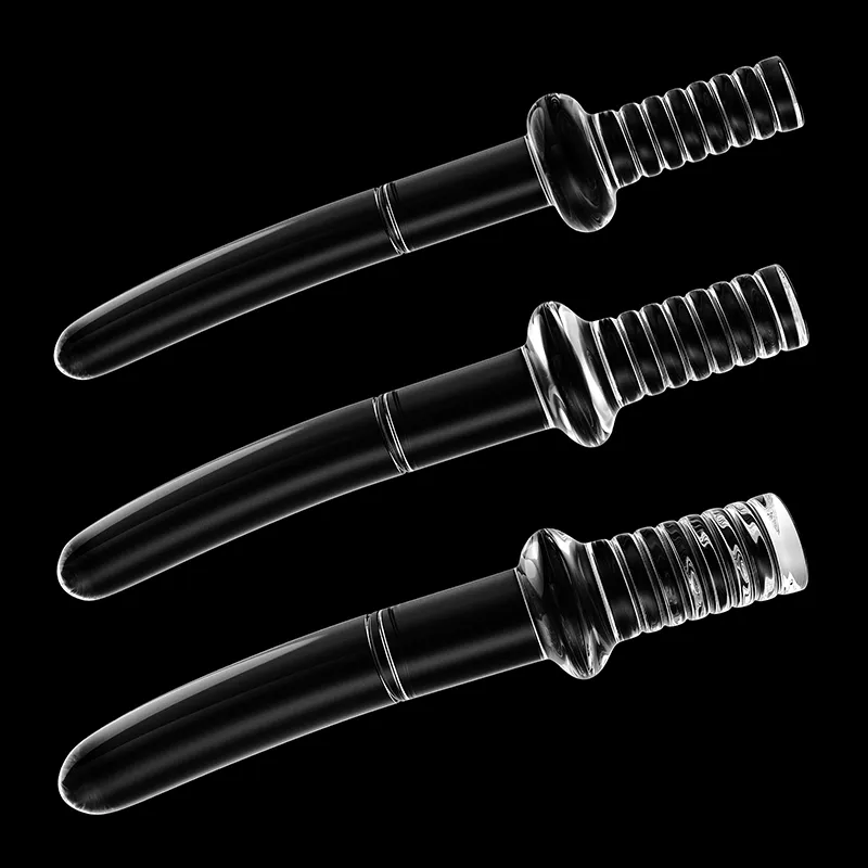 3-delat Set Transparent Dildo med Handtag