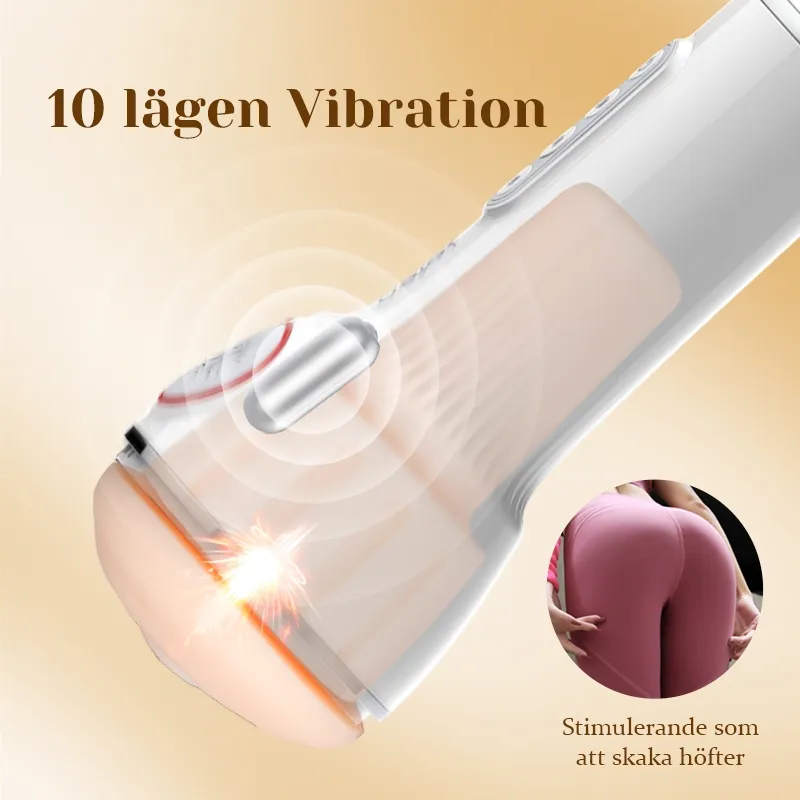 Leten Realistisk Blowjob Maachine med 3D-Texturerad Kanal och Multifunktionell Röst