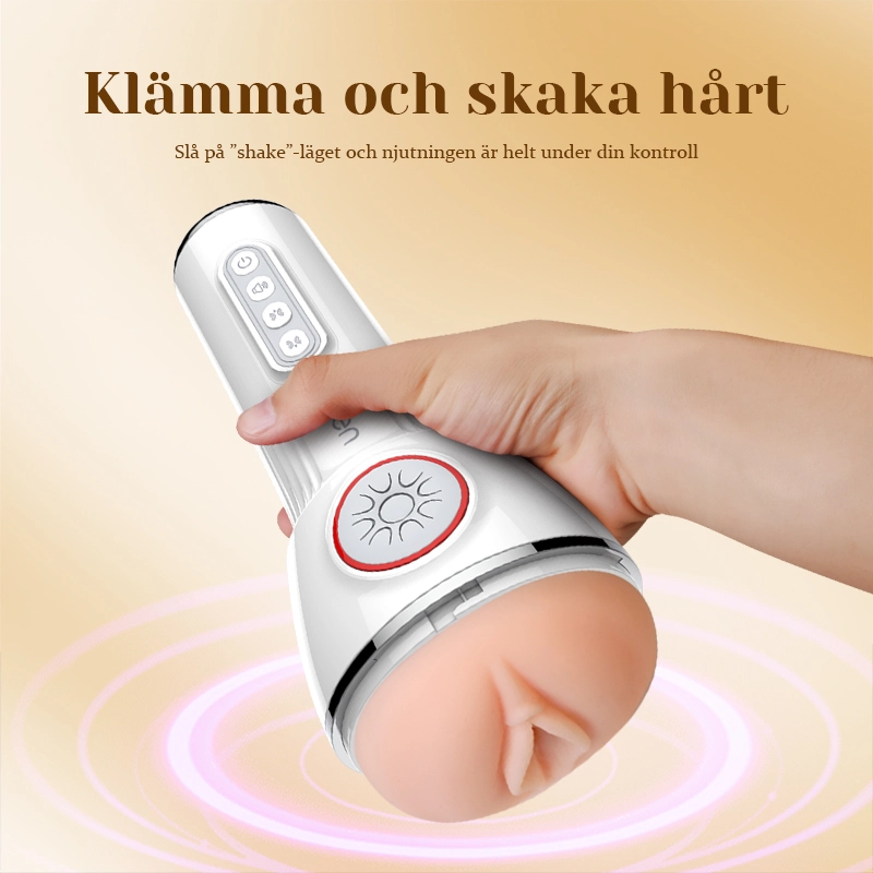 Leten Realistisk Blowjob Maachine med 3D-Texturerad Kanal och Multifunktionell Röst