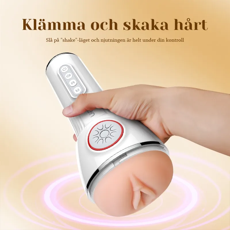 Leten Realistisk Blowjob Maachine med 3D-Texturerad Kanal och Multifunktionell Röst