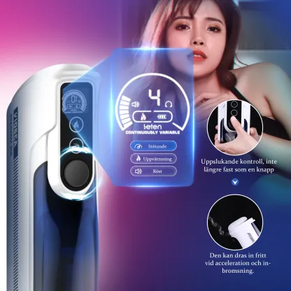 Leten Realistisk Automatic Masturbator med 10 Stötlägen och Svingfunktion