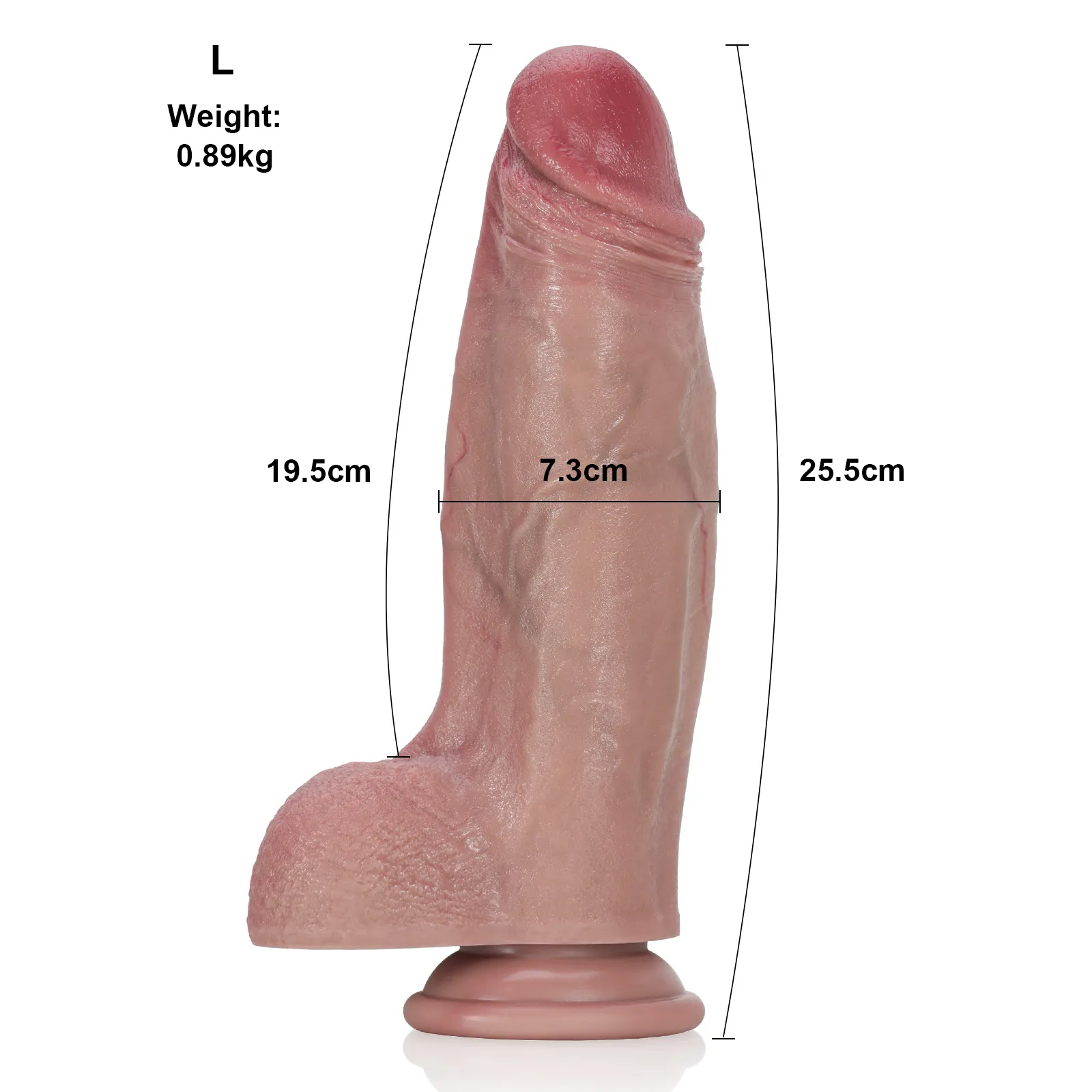 Böjd Mjuk Tjock Realistisk Dildo 25.5 cm
