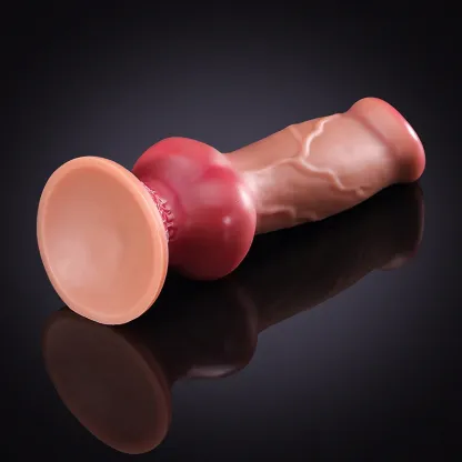 Brun Silikon Big Knot Dog Dildo 27cm