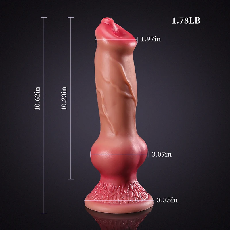 Brun Silikon Big Knot Dog Dildo 27cm
