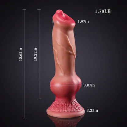 Brun Silikon Big Knot Dog Dildo 27cm