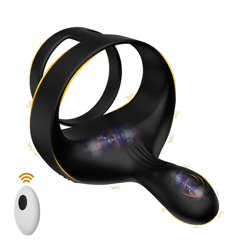 Cock Ring Penis Testikel Taint Vibrator Med Trådlös Fjärrkontroll