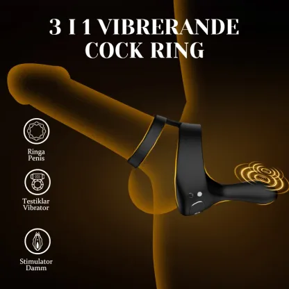 Cock Ring Penis Testikel Taint Vibrator Med Trådlös Fjärrkontroll