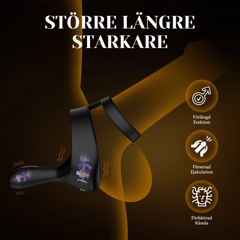 Cock Ring Penis Testikel Taint Vibrator Med Trådlös Fjärrkontroll