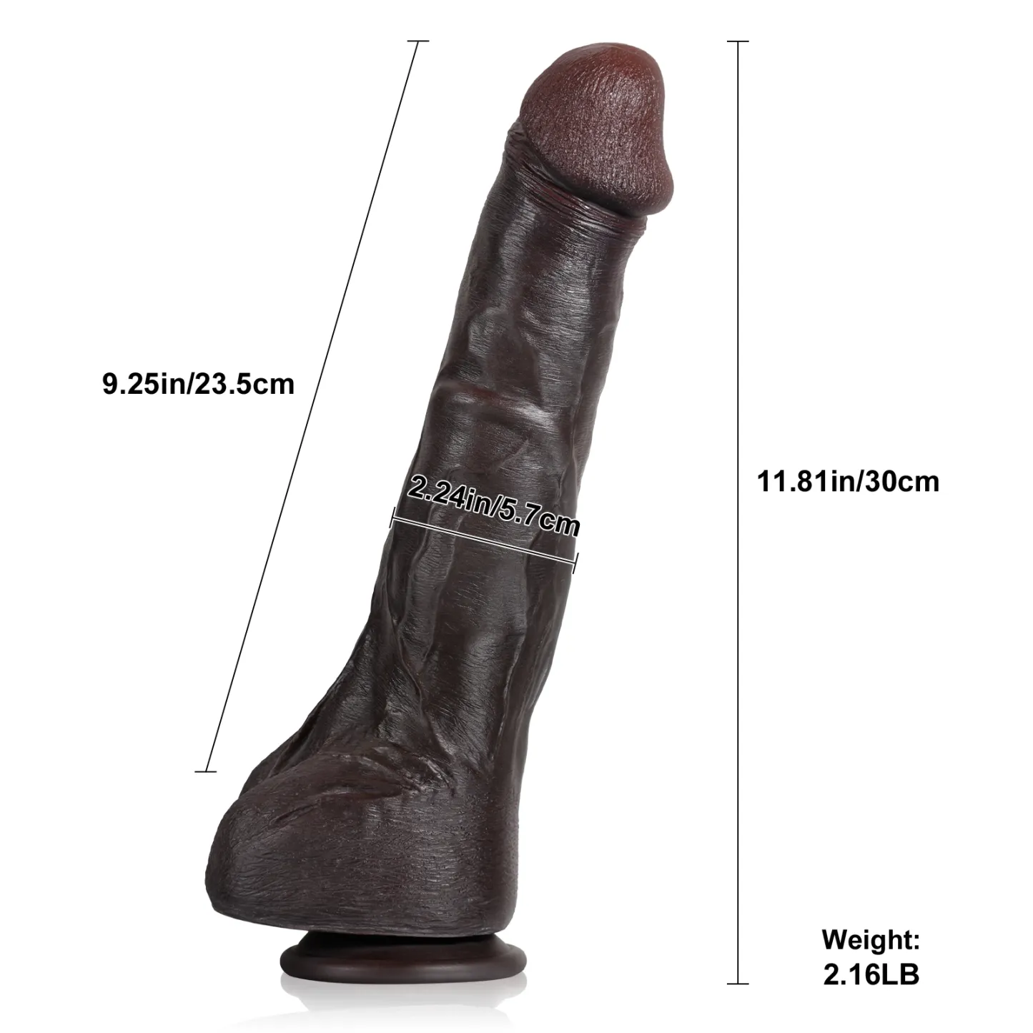 Curved Stor Dildo med Sugpropp 30cm
