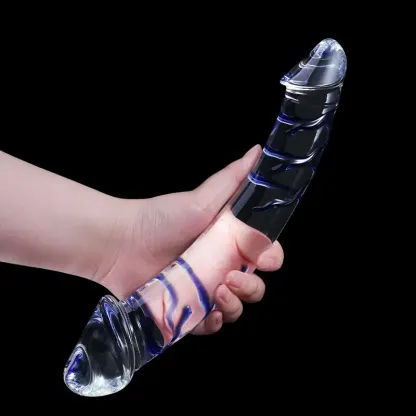 Stor Glas Transparent Anal Dildo 33.5cm