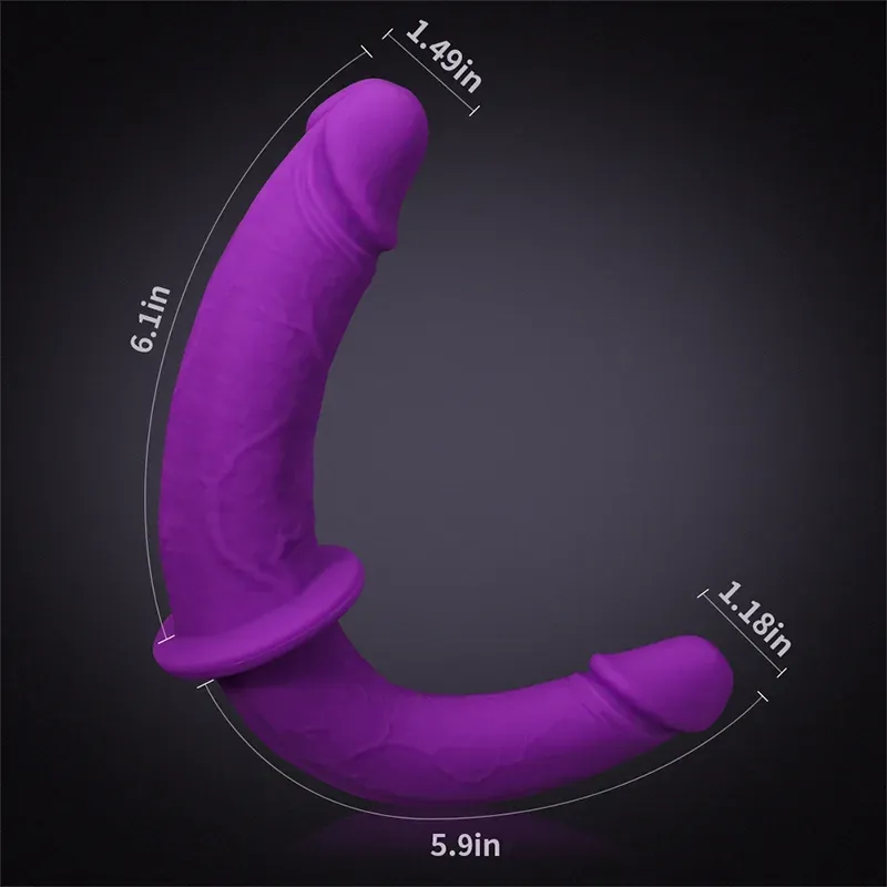 Lila Silikon Dubbel Dildo 30,5cm