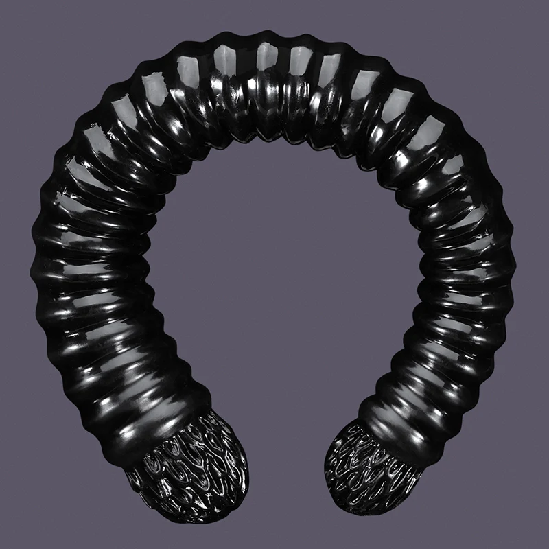 Dubbelpenetration Fållad Ollon Dubbel Dildo 52cm