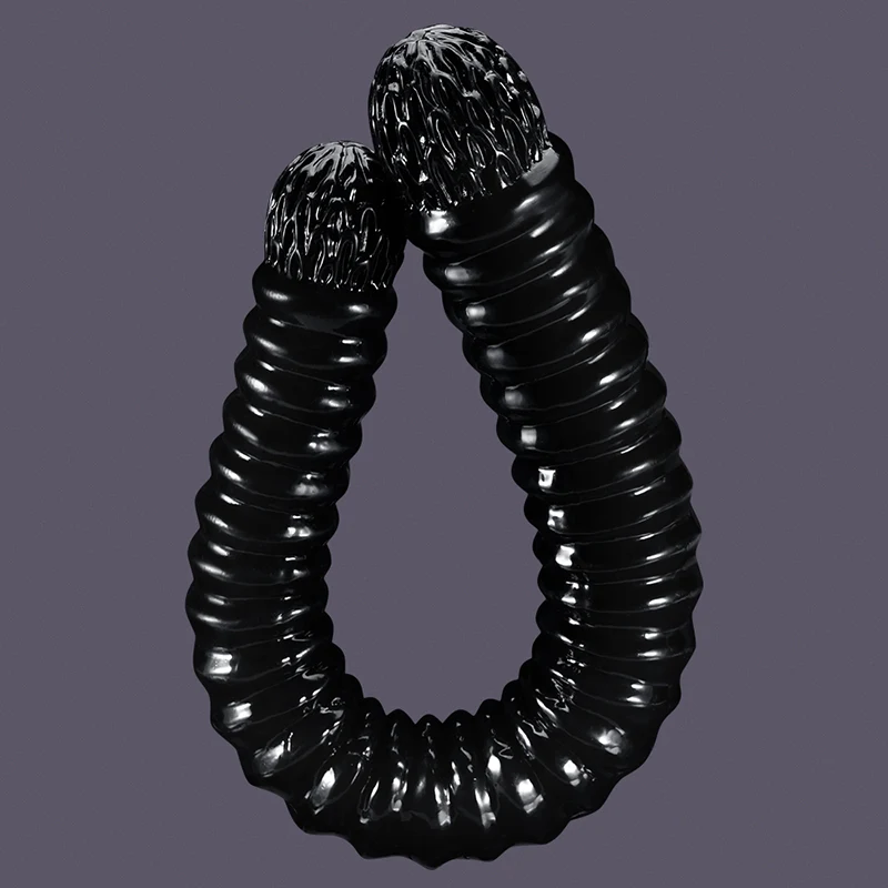 Dubbelpenetration Fållad Ollon Dubbel Dildo 52cm