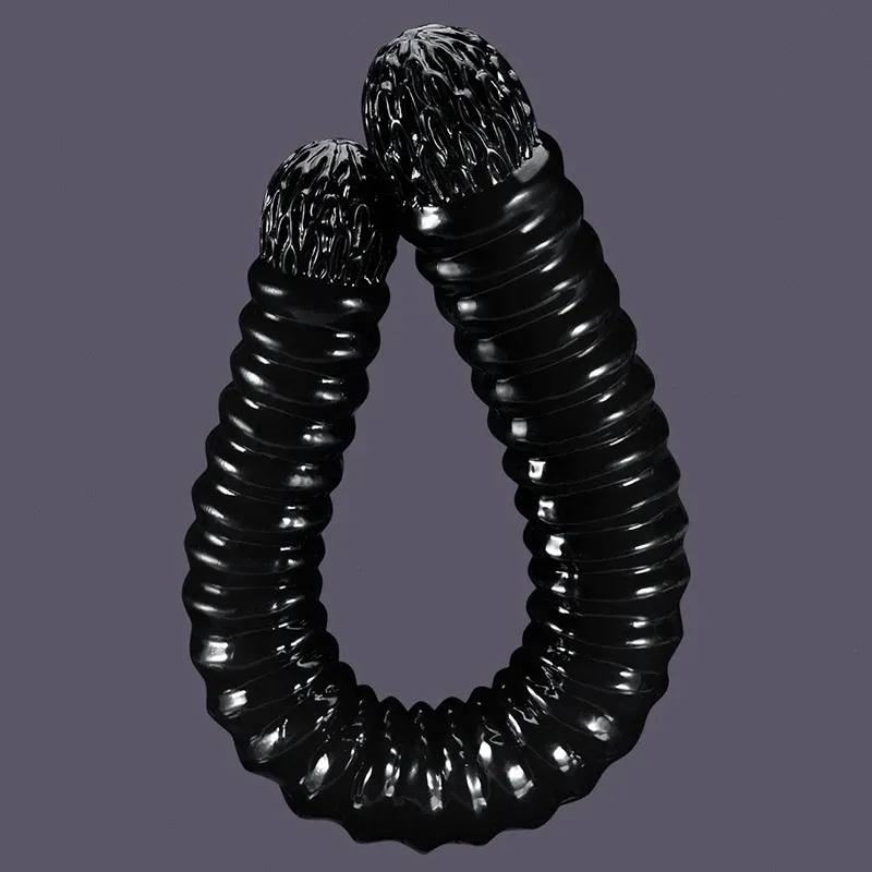 Dubbelpenetration Fållad Ollon Dubbel Dildo 52cm