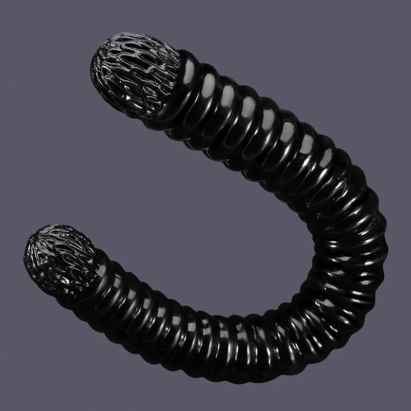 Dubbelpenetration Fållad Ollon Dubbel Dildo 52cm