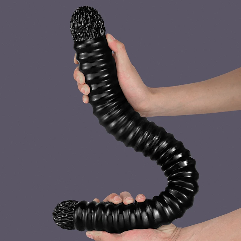 Dubbelpenetration Fållad Ollon Dubbel Dildo 52cm