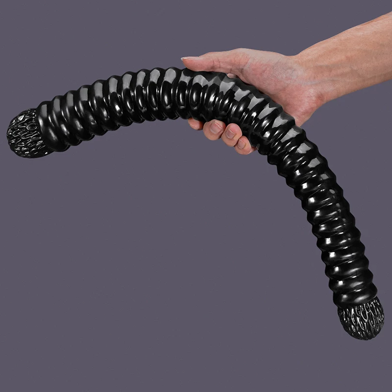 Dubbelpenetration Fållad Ollon Dubbel Dildo 52cm