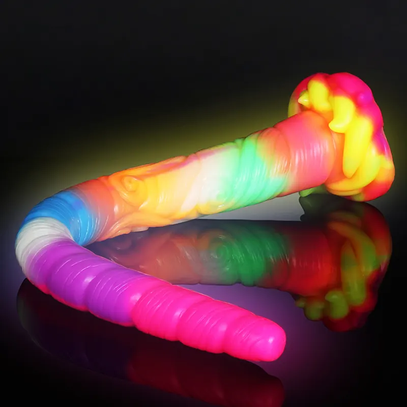 Extra Långt Spiralskaft Silikon Monster Dildo 45,5cm