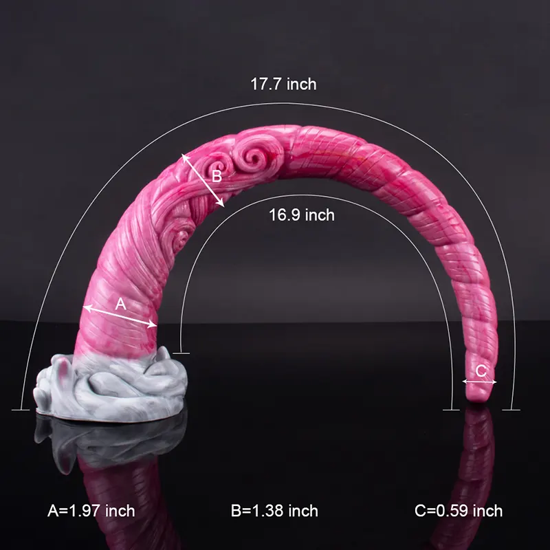 Extra Långt Spiralskaft Silikon Monster Dildo 45,5cm